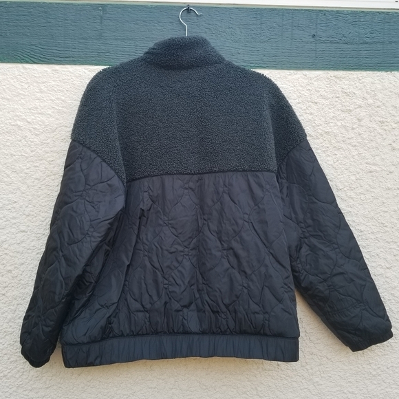 Universal Thread mixed media sherpa quilted nylon jacket green black XXL - Picture 2 of 8